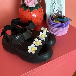 Melissa X Lazy Oaf Kick Off Sandals in Black